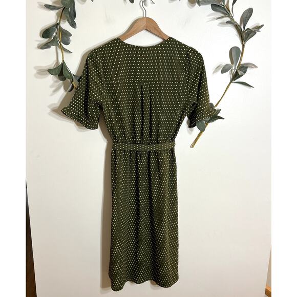 Monteau Green and White Polka Dot Midi Dress - Picture 5 of 5